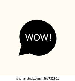 Speech bubble icon with WOW