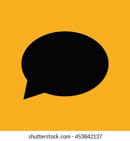 Speech bubble icon. Yellow background