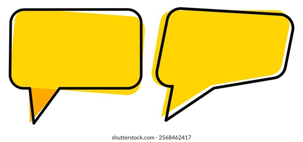 speech bubble icon yellow color simple flat style	