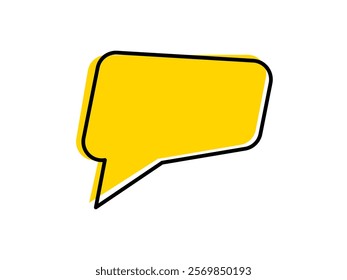 speech bubble icon yellow color simple flat style	