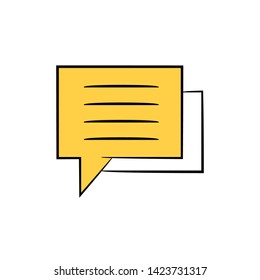 speech bubble icon yellow doodle theme