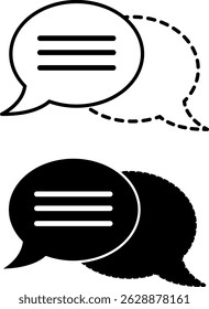 Speech Bubble Icons. Black and White Vector Illustration. Text Callout, Dialogue Callout, Comic Cloud. Speaking Concept