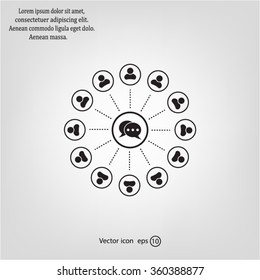 Speech bubble icons, chat conversations. Vector illustration