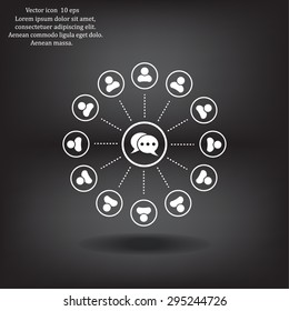 Speech bubble icons, chat conversations.Vector illustration