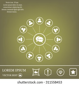 Speech bubble icons, chat conversations.Vector illustration