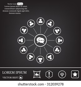 Speech bubble icons, chat conversations.Vector illustration