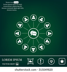 Speech bubble icons, chat conversations.Vector illustration