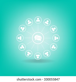 Speech bubble icons, chat conversations.Vector illustration