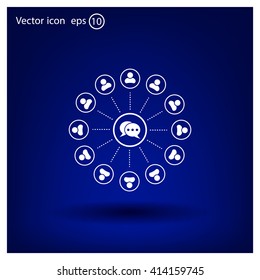 Speech bubble icons, chat conversations.Vector illustration