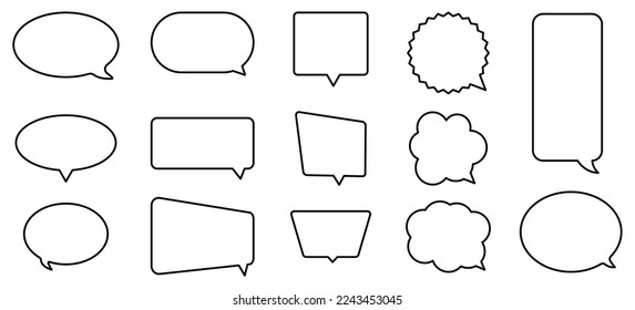 Iconos de burbuja de voz. Signo de conversación. Ilustración del vector