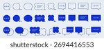 Speech bubble icons. Dialog  balloon frames, chat message symbols for conversation app line and flat style, comment and contact web design, blank empty talk bubbles. Vector set.