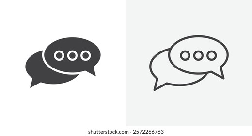 Speech bubble icons. flat and line style set
