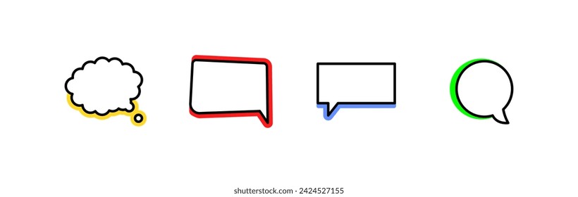 Speech bubble icons. Flat style. Vector icons