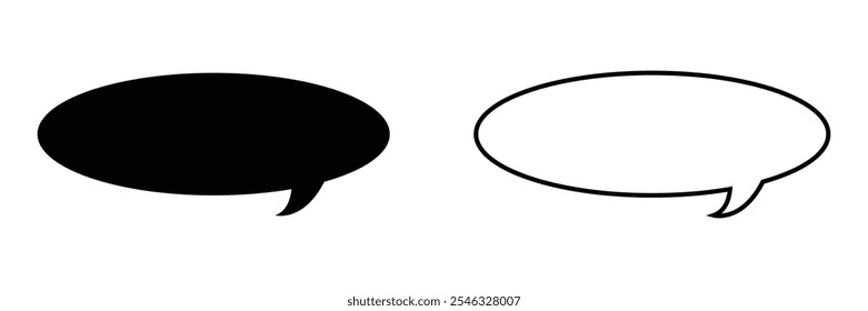 Iconos de la burbuja del discurso. Icono de la burbuja del discurso para su diseño, logotipo, App y UI del Sitio web. Relleno y golpe de la burbuja de discurso aislado en el fondo blanco. Ilustración vectorial. EPS 10
