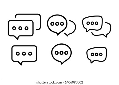 Speech bubble icons. Lines Speech bubble linear icon