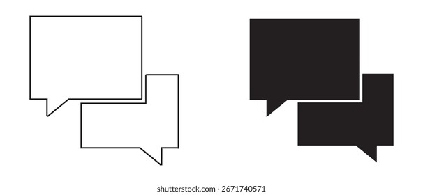 Sprechblasensymbole. Minimalistisches Chat-Symbol-Set für UI-Design- und Messaging-Apps.