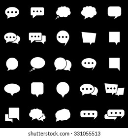 Speech Bubble icons on black background, stock vector