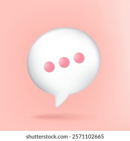 Speech bubble icons on social media isolated on pink background, chat icon, message box, cute, cartoon, 3D. Vector illustration