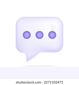 Speech bubble icons on social media isolated on white background, chat icon, message box, cute, cartoon, 3D. Vector illustration