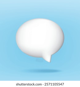 Speech bubble icons on social media isolated on blue background, chat icon, message box, cute, cartoon, 3D. Vector illustration