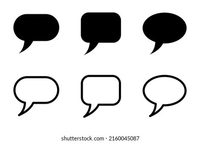 Sprechblasen-Symbole auf weißem Hintergrund