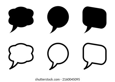 iconos de burbuja de voz en fondo blanco