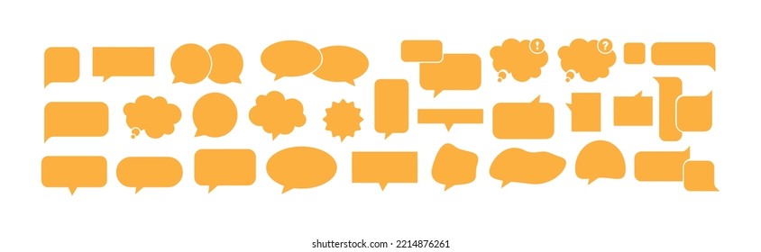 iconos de burbuja de voz en fondo blanco