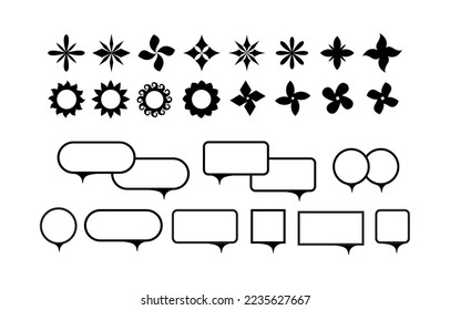 Sprechblasen-Symbole auf weißem Hintergrund