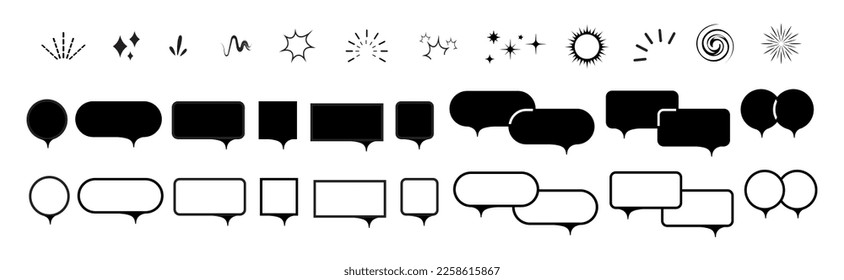 iconos de burbuja de voz en fondo blanco