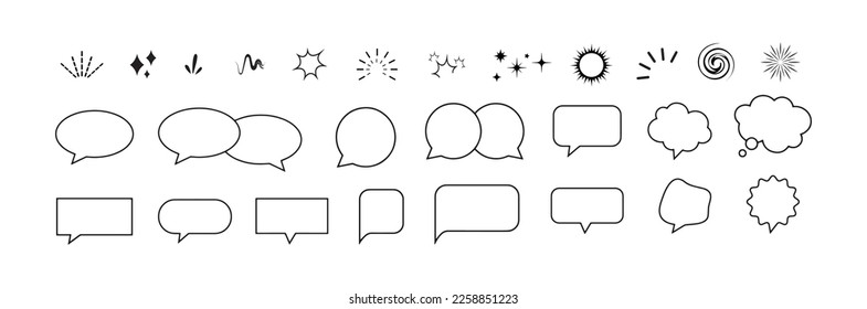 iconos de burbuja de voz en fondo blanco