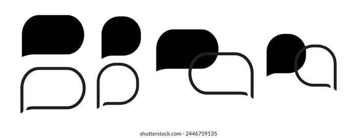 iconos de burbuja de voz sobre fondo blanco