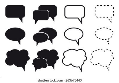 Speech bubble icons on white background. Vector illustration.