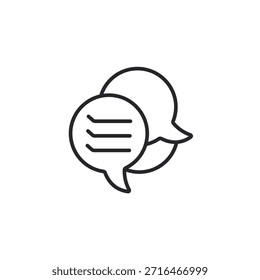 contorno de los iconos de la burbuja del discurso y estilo plano, fondo transparente
