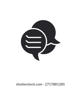 contorno de los iconos de la burbuja del discurso y estilo plano, fondo transparente
