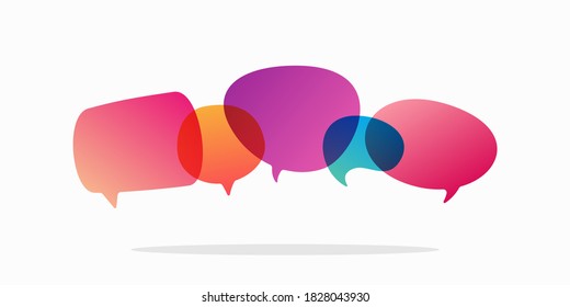 Speech bubble icons set. Flat vector design