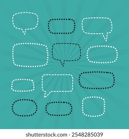 Los iconos de la burbuja de discurso establecen la burbuja de conversación. Nube de burbujas de discurso de colección. Ilustración vectorial