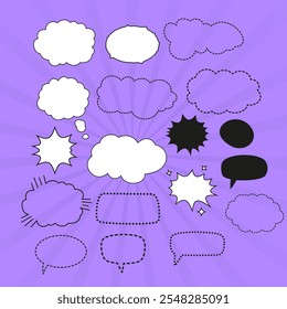 Speech Bubble Icons Set Talk bubble. Cloud speech bubbles collection. Vector illustration
