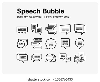 Speech Bubble Icons Set. UI Pixel Perfect Well-crafted Vector Thin Line Icons. The illustrations are a vector.