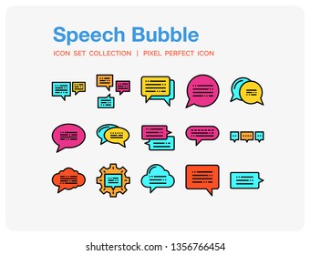 Speech Bubble Icons Set. UI Pixel Perfect Well-crafted Vector Thin Line Icons. The illustrations are a vector.