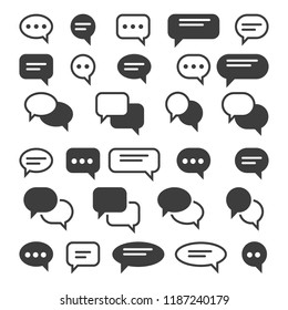 Speech bubble icons. Speak bubbles vector icon set, chat bubbling conversation, chatting text comment signs
