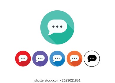 Ícones de Bolha de Fala para Design de Interface do Usuário, ícones de bate-papo de balão de fala, ícones de vetor de bate-papo de mensagem