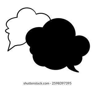 Speech bubble icons in various styles, ideal for chat, communication, and UI design.
