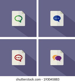 Iconos de burbuja de voz. Ilustración vectorial.