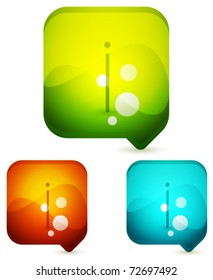 Iconos de burbuja de voz. Ilustración vectorial. Estilo brillante limpio.