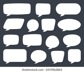 speech bubble icons vector set, comic dialog clouds