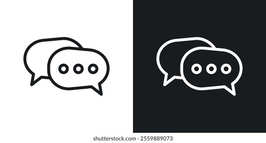 Speech bubble icons. vector set in black colors