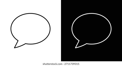 Speech bubble icons vector symbol with editable stroke lines for web designs