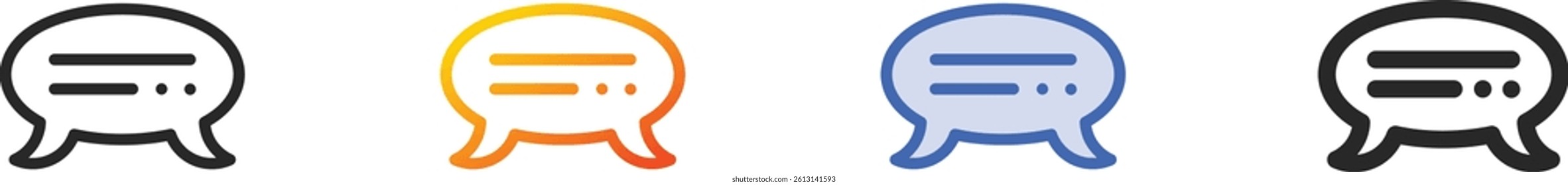 speech bubble icon.Thin Linear, Gradient, Blue Stroke and bold Style Design Isolated On White Background