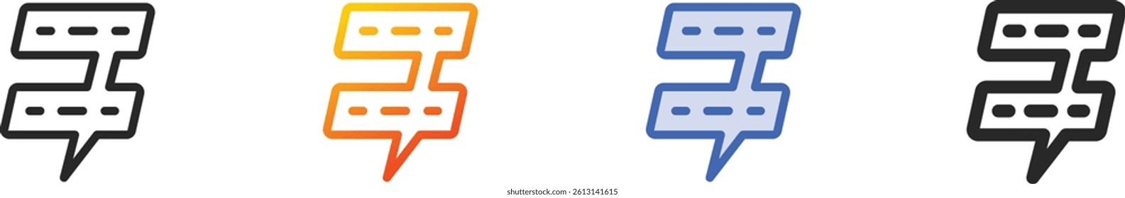 speech bubble icon.Thin Linear, Gradient, Blue Stroke and bold Style Design Isolated On White Background