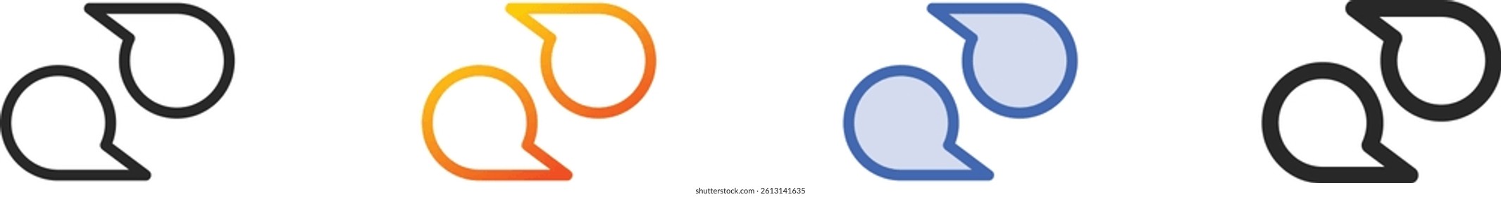speech bubble icon.Thin Linear, Gradient, Blue Stroke and bold Style Design Isolated On White Background